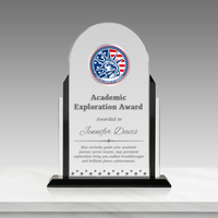 Plaque de reconnaissance en cristal double couche Noble, trophée personnalisé en verre K9 avec pendentif suspendu, cadeau moderne pour le bureau et la maison