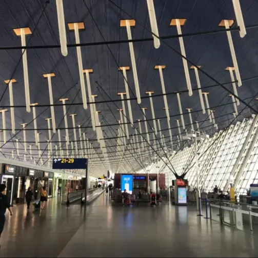 Yunjoin rangka baja kerangka luar angkasa melengkung Terminal bandara struktur kisi atap menunggu konstruksi aula