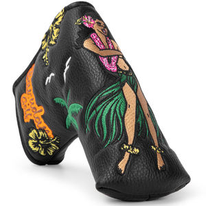 Tropical Hula Embroidery Head Cover Golf <b>Putter</b> Premium Waterproof Golf Blade Head Cover Durable Golf Club Head Covers - Product Image 1