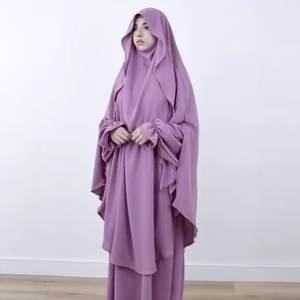 2025 nuova collezione Dubai <span class=keywords><strong>abbigliamento</strong></span> <span class=keywords><strong>etnico</strong></span> islamico tradizionale per le donne Hijab per Jilbab Khimar Niqab Set di abiti da preghiera musulmani - Product Image 1
