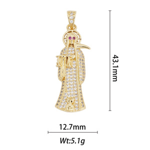 Lujoso diseño de corazón collar dijes 18K chapado en oro Diy collar de acero inoxidable colgante pulsera dijes para la fabricación de joyas - Product Image 4