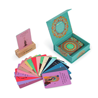 Boîte et support personnalisés en carton, faits main, portables, pour cartes éducatives et motivantes, avec un ensemble de cartes créatives d'affirmation sur le thème de la foi
