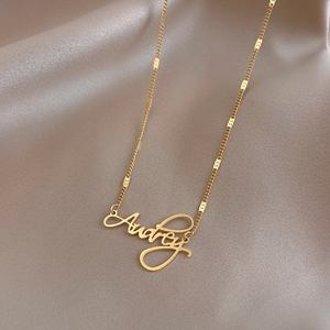 XL074 letra colgante collar Accesorios Estilo de lujo versátil impermeable joyería de moda principal collar de acero inoxidable <span class=keywords><strong>cadena</strong></span> - Product Image 5