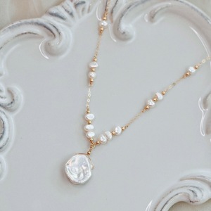 Elegant Vintage ไข่มุกน้ําจืดธรรมชาติ Baroque จี้สร้อยคอเครื่องประดับงานแต่งงาน - Product Image 4