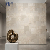 Mosaïque en marbre naturel 3D pour fond de télévision, mur en marbre pour salon, chambre à coucher, panneau mural moderne européen, dalle de marbre naturel mat