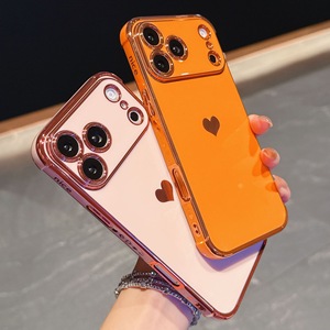 Funda Protectora para Teléfono con Diseño <span class=keywords><strong>de</strong></span> Corazón, Chapado en Oro, TPU Suave, para <span class=keywords><strong>iPhone</strong></span> 17 Pro Max, 16, 15, 14, 13 Pro Max, 14, 16 Plus, 17 Air, Antigolpes - Product Image 4