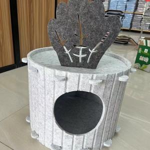 Vilt Kattenbakvulling Hondenbak Opvouwbaar Huisdierenafval Ademend Vier Seizoenen Kattenhuis Verwijderbare Kattentunnel - Product Image 6