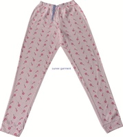 Pantalons de pyjama de détente pour femmes, en gros, personnalisés, élégants, en tricot thermique, confortables, imprimés, avec logo sur le devant