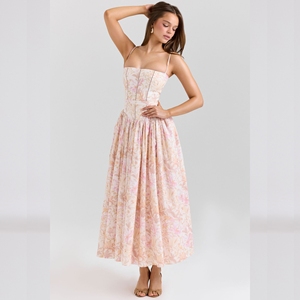 Wholesale korean maxi long dress pink For Relaxed And Laid Back Styles