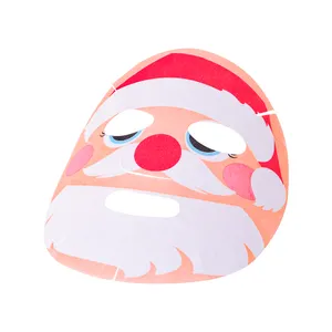 क्रिसमस सांता क्लॉस मुद्रित चेहरे मास्क शीट ओएम गैर बुना टेनेल बांस फाइबर प्रिंटिंग मास्क शीट डायय मास्क