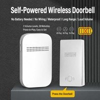 Promo Panas Bel Pintu Pintar Nirkabel 433MHz Tahan Air Tanpa Baterai, Hanya Dengan Colokan Listrik