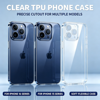 Casing HP Ultra Tipis Lembut TPU Mewah untuk 17/16/15 Kristal Jernih Tahan Guncangan Tahan Air Anti-Sidik Jari Anti-Kuning