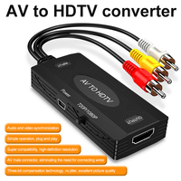 Convertidor AV a HDTV 1080P RCA CVBS, Adaptador de Audio y Video Compuesto, Cable AV para VCR, DVD, Consolas de Juegos Antiguas a Monitor HDTV