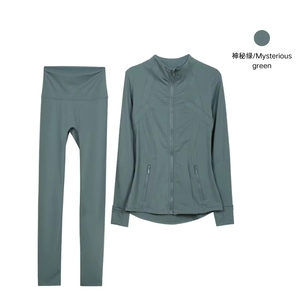 Winter Yoga Set Langärmliges Stehkragen-Oberteil Hochelastische Slim-Fit Lauf- und Fitness-Sportbekleidung für Damen - Product Image 6