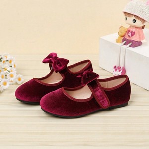 Stivaletti piatti HZBC con fiocco in stile western da ragazza, in pelle scamosciata, con suola in gomma e fodera in pelle, colore unico - Product Image 1