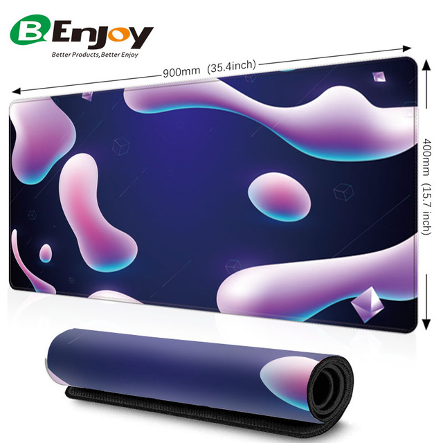 Custom Printed XXL Desk Mat 900x400mm - Topographic Line Design Office Gaming Mouse Pad with Non-Slip Base