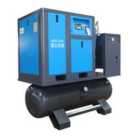 Compresseur d'air à vis portable tout-en-un Airstone 7.5HP 10KW 8BAR 110V/220V 380V, lubrifié, refroidi par air, avec sécheur frigorifique intégré