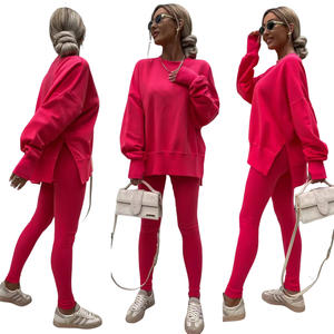 Conjuntos de Leggings para Mujer, Ropa Deportiva, Pantalones Ajustados y Sudadera Holgada, Traje de Entrenamiento de Dos Piezas - Product Image 1