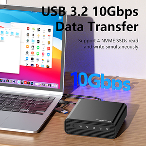 SSD NVME M.2 外接盒定制型 4 槽 SSD 外壳适配器 10Gbps USB C 3.2 带涡轮风扇 适用于 M2 - Product Image 3