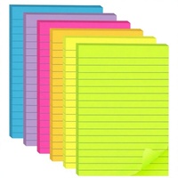 Bloc-notes adhésifs lignés personnalisés en lot de 6, 4x6 pouces, super adhérence, pour bureau et école, recyclables, écriture facile, directement de l'usine