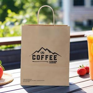 Bolsas de Papel Kraft Estables con Base Ancha y Asas Retorcidas para Pizza, Leche, Sushi y Empaque de Alimentos - Materiales Reciclados - Product Image 3