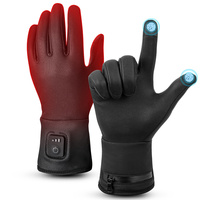 Gants de ski chauffants électriques Dr.Warm 7.4V pour hommes et femmes |   Chauffe-mains d'hiver alimenté par batterie rechargeable avec bande réfléchissante de sécurité
