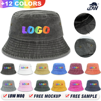Topi Bucket Anak Grosir 100% Katun, Topi Nelayan Denim Usang Berpinggiran Rumbai, Topi Pelindung Matahari Bordir Kustom