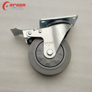 Medium Industriële Wielen 4 Inch Grijze Tpr Wiel Draaibare <span class=keywords><strong>Caster</strong></span> Hotel Bagage Auto Casters