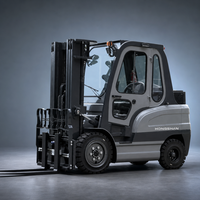 Forklift Listrik 60V Berkualitas Tinggi dari Cina, 4 Ton 5 Ton, Empat Roda, Tinggi Angkat 3m, Nol Emisi, Baterai Lithium, Bersertifikat CE MSDS, untuk Gudang