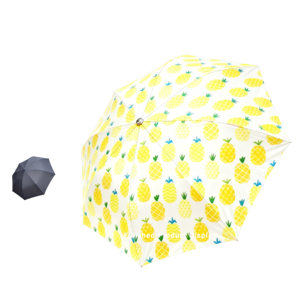 Custom Logo Pineapple Print Sun Umbrella White Canopy with Yellow Fruit and Blue Green Leaves for <strong>Beach</strong> Outdoor Promotions - Product Image 1