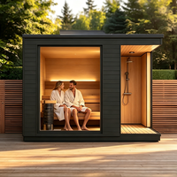 Ruang Sauna Kayu Hemlock untuk 2-4 Orang dengan Kamar Mandi Shower