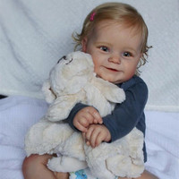 Muñeca Bebé Reborn NPK de 60 cm Maddie Hecha a Mano de Vinilo de Silicona, Juguete para Niña Recién Nacida, Bebés a la Moda Piel SD