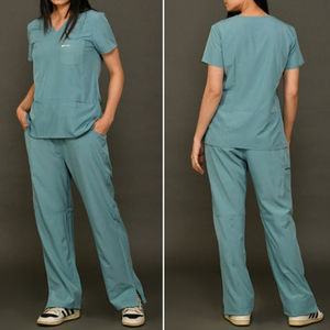 Alta calidad Chic Designer Unisex Medical Scrubs Jogger Sets Durable Knitted V-Neck Three Pockets Custom Color Logo Healthcare - Product Image 4