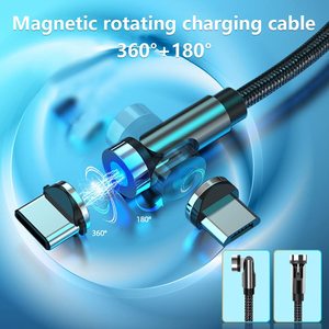 2023 Cable magnético personalizado 3 en 1 Cable Usb 3a carga rápida 360 rotación tipo C/ILUMINACIóN/micro Cable DE DATOS Usb Cable cargador - Product Image 2