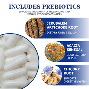 Capsules prébiotiques OEM ODM 50 milliards de UFC, prébiotiques entièrement naturels, efficaces pour la santé intestinale et immunitaire, soutien digestif - Product Image 5