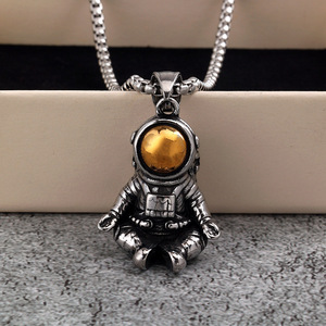 Colgante de astronauta en 3D, dije de dibujos animados de acero inoxidable para regalo de joyería de moda - Product Image 3