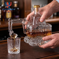 Carafe à whisky en verre borosilicate de 300 ml en forme d'excavatrice avec logo personnalisé pour cadeaux d'entreprise et articles de bar haut de gamme