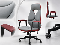 Chaise de bureau ergonomique moderne de luxe en cuir PU, accoudoirs en acier robuste, haute capacité de charge, pivotante et réglable pour la maison