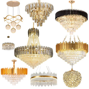 Decor Gold Modern Luxury <b>Large</b> E14 Hanging Lights Lamps Crystal <b>Chandeliers</b> Pendant Lights Light Fixtures for Indoor Decoration - Product Image 1