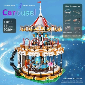Mould <span class=keywords><strong>King</strong></span>-11011 parque de atracciones de Mking <span class=keywords><strong>Land</strong></span>, carrusel motorizado, iluminación de lujo, regalo para niños, bloques de construcción para montar - Product Image 2
