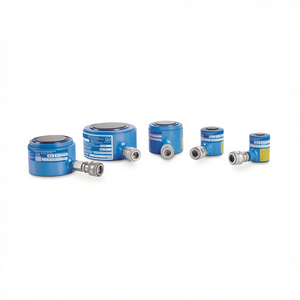 Vérins hydrauliques à simple effet Ttake, ligne compacte, corps bleu avec raccords métalliques pour usage industriel - Product Image 2