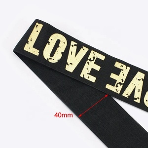 Meetee ky904 40mm phụ kiện may mặc Bảng chữ cái Jacquard Băng tình yêu in đàn hồi dây nhảy dây thắt lưng cao su đàn hồi ban nhạc - Product Image 2