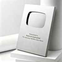 Trophée en métal gravé au laser personnalisé en alliage d'aluminium, plaque miroir découpée en étoile, impression UV durable pour la reconnaissance d'entreprise