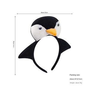 Halloween dierenhoofddeksels kinderprestatie rekwisieten doek materiaal handgemaakt kleine pinguïn vogel papegaai uil zwaluw hoofdband - Product Image 5