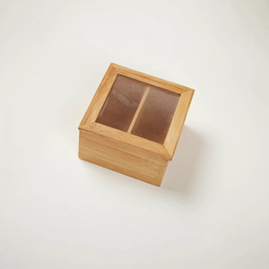 Bamboo Storage Box 150x160x90mm 4-Compartment For Jewelry Kitchen Organization - Product Image 5