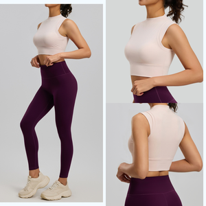 Petit débardeur de sport respirant à col montant, haute élasticité, antichoc, maintien élevé, pour le yoga et l'entraînement - Product Image 5