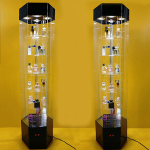 Tủ trưng bày xoay bằng acrylic có đèn LED, dành cho nước hoa, mỹ phẩm, kính mắt - Product Image 5