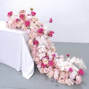 Chemin de fleurs décoratif en soie pour allée de mariage, toucher réaliste, pour scène d'événements scolaires et célébrations - Product Image 4