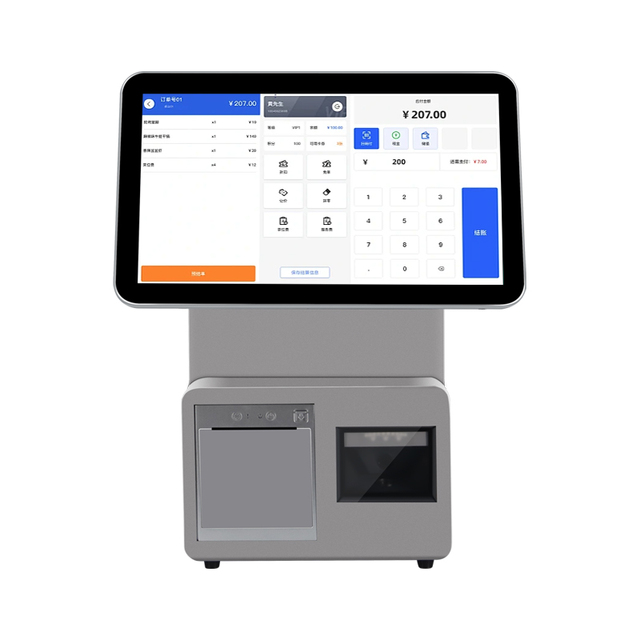 OEM K17 15.6inch All-in-One Capacitive Touch Windows POS System Core I3 CPU 58mm Printer Barcode Scanner Wi-Fi 6 for Cafe Shops
