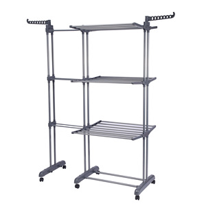 Giá phơi quần áo sàn gấp bằng thép không gỉ có thể mở rộng ba lớp Giá Đựng khăn kiểu đứng gia đình - Product Image 5